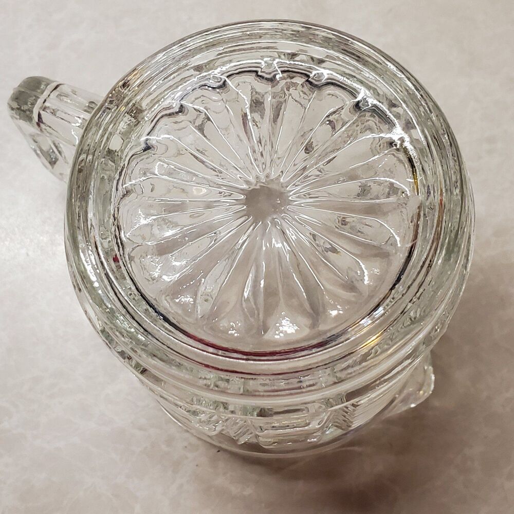 Vintage 1970s Federal Glass Clear Windsor Button 3-1/4" Creamer Pitcher 8oz - Picture 3 of 6
